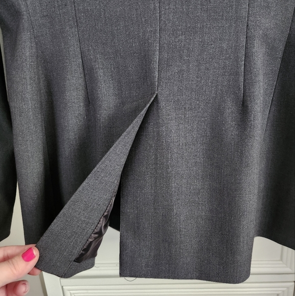 Calvin Klein Gray Double-Breasted Blazer Size 2 - Picture 3 of 6